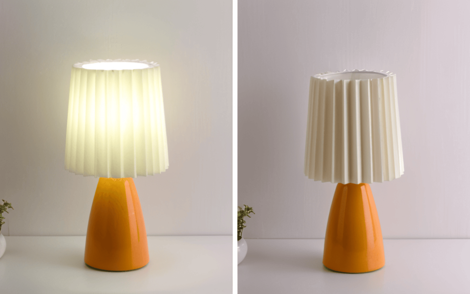 ConePleated Bordslampa - LED Keramisk Milkshake Skrivbordslampa