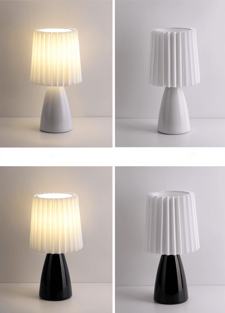 ConePleated Bordslampa - LED Keramisk Milkshake Skrivbordslampa
