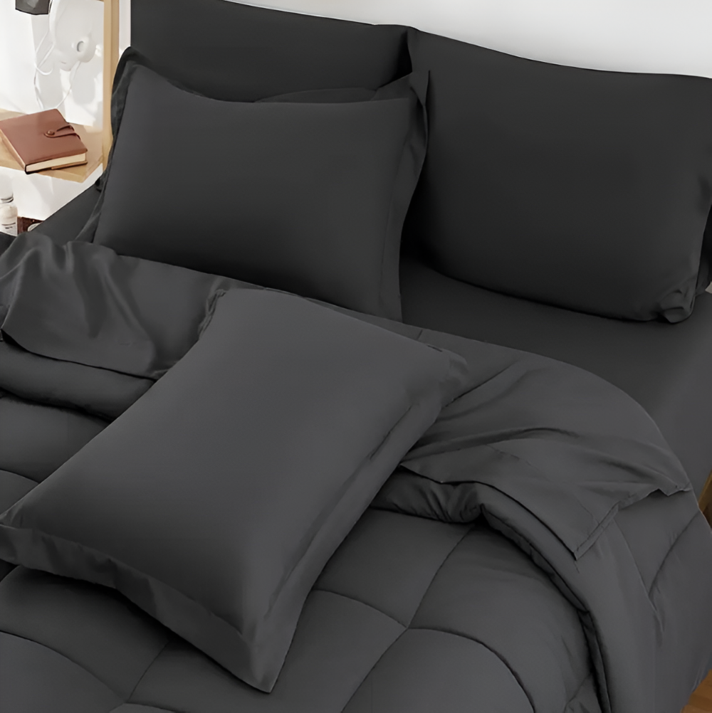 CoziPlain Polyester Täcke – Stilrent rutigt täcke för alla säsonger