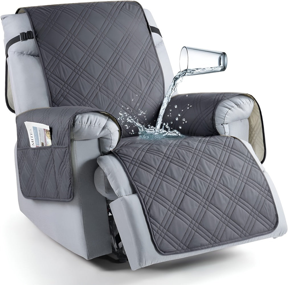 CozyShield - Rutigt Halkskydd för Recliner-Soffa med överdrag för Allroundskydd