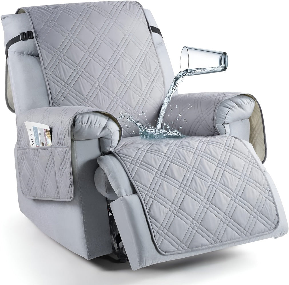 CozyShield - Rutigt Halkskydd för Recliner-Soffa med överdrag för Allroundskydd