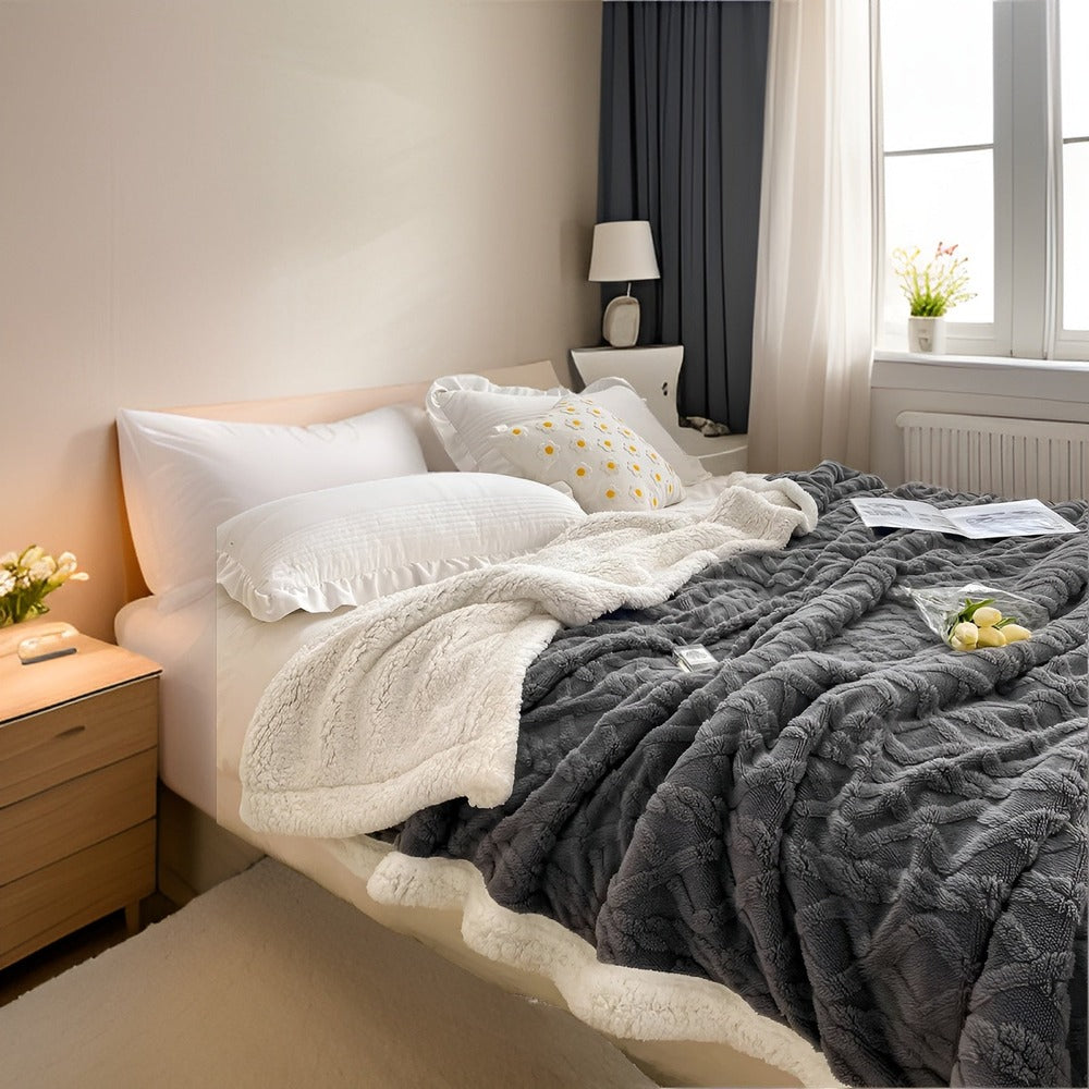 Cozy Cuddle - Dubbelsidig Mysig Fleecefilt för Nattlig Värme med Stil