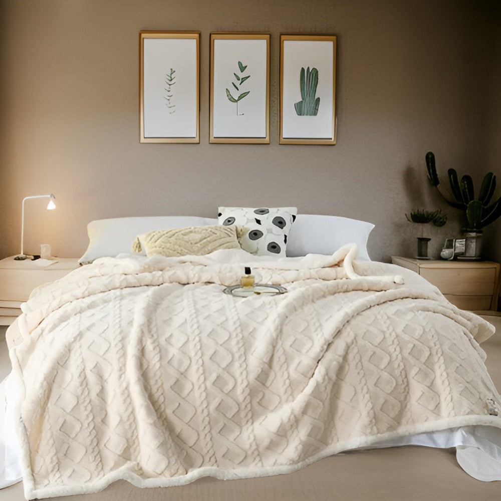 Cozy Cuddle - Dubbelsidig Mysig Fleecefilt för Nattlig Värme med Stil