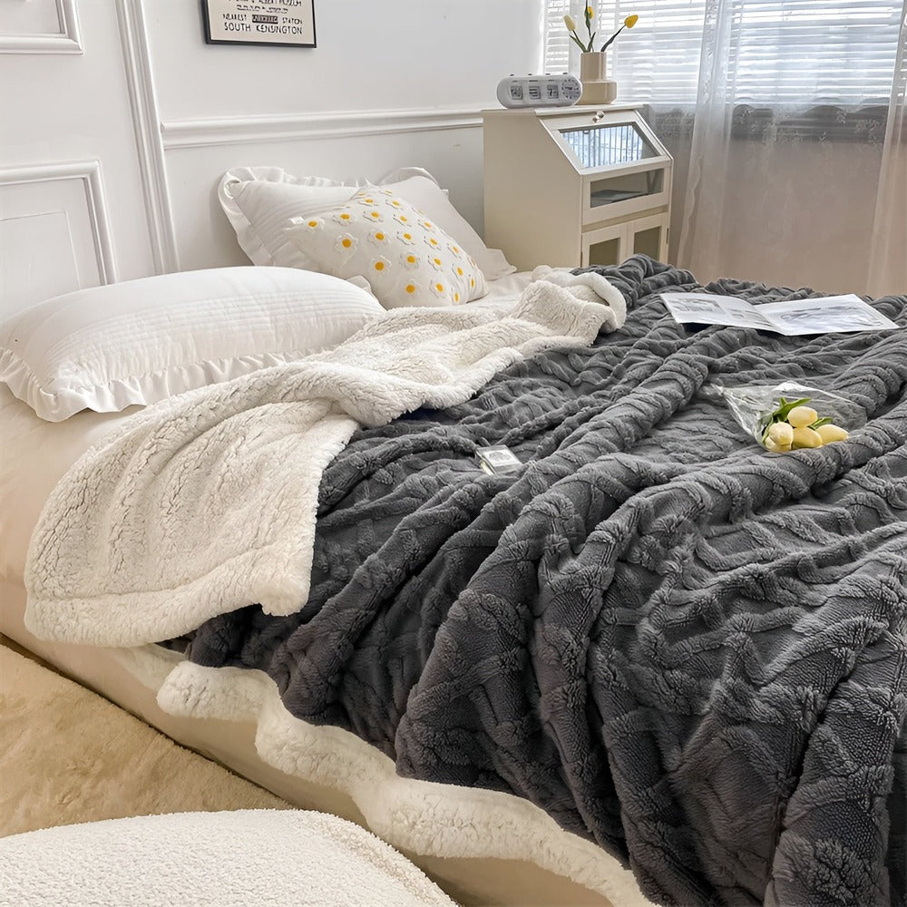 Cozy Cuddle - Dubbelsidig Mysig Fleecefilt för Nattlig Värme med Stil