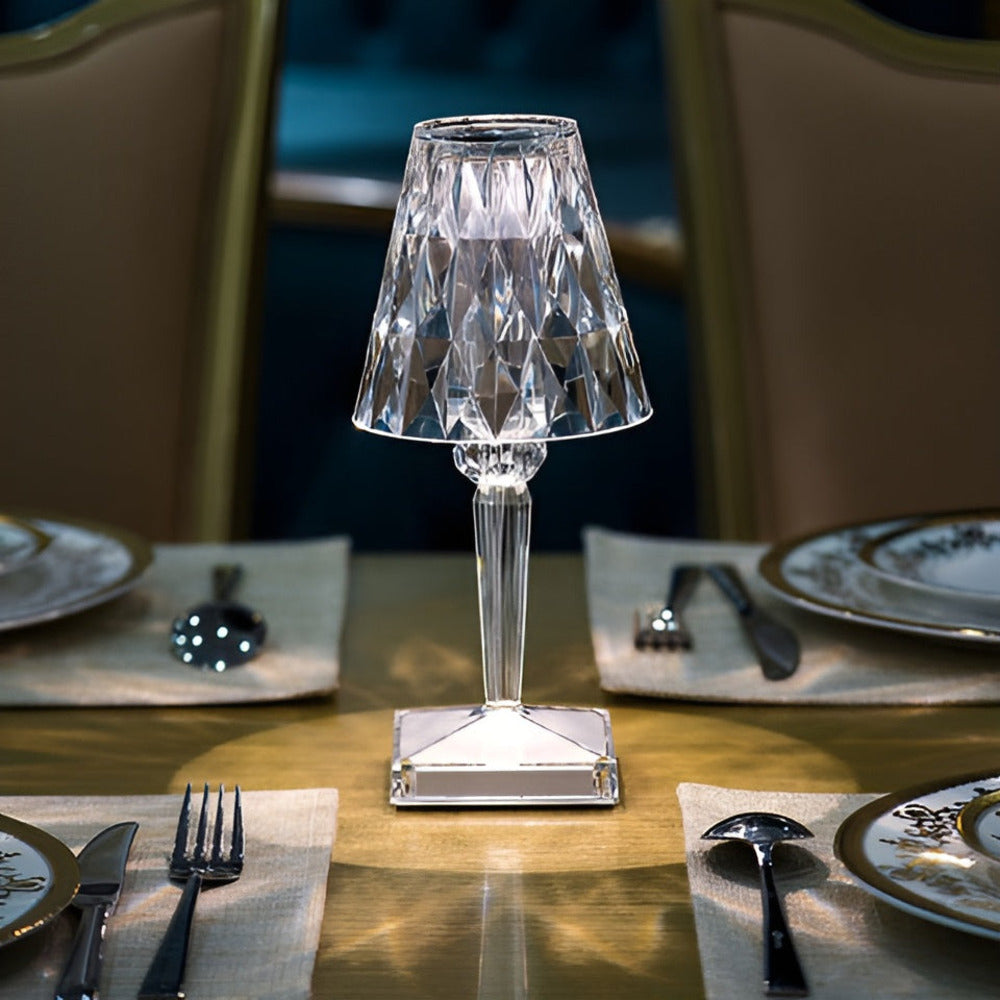 CrystalGlow - LED-Bordslampa med Kristallprojektion Nattlampa