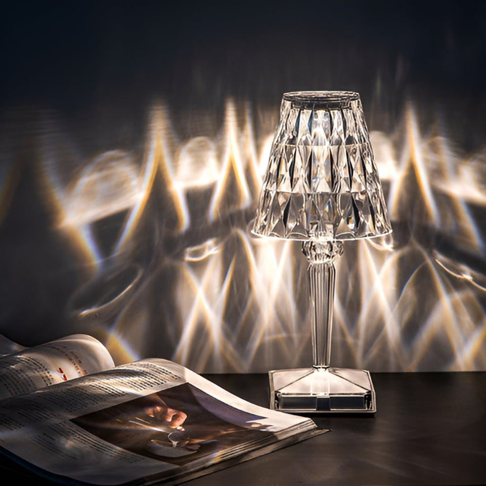 CrystalGlow - LED-Bordslampa med Kristallprojektion Nattlampa
