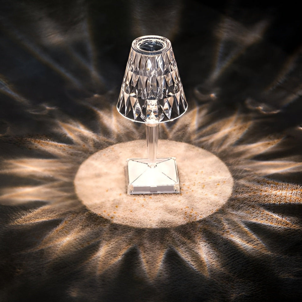 CrystalGlow - LED-Bordslampa med Kristallprojektion Nattlampa