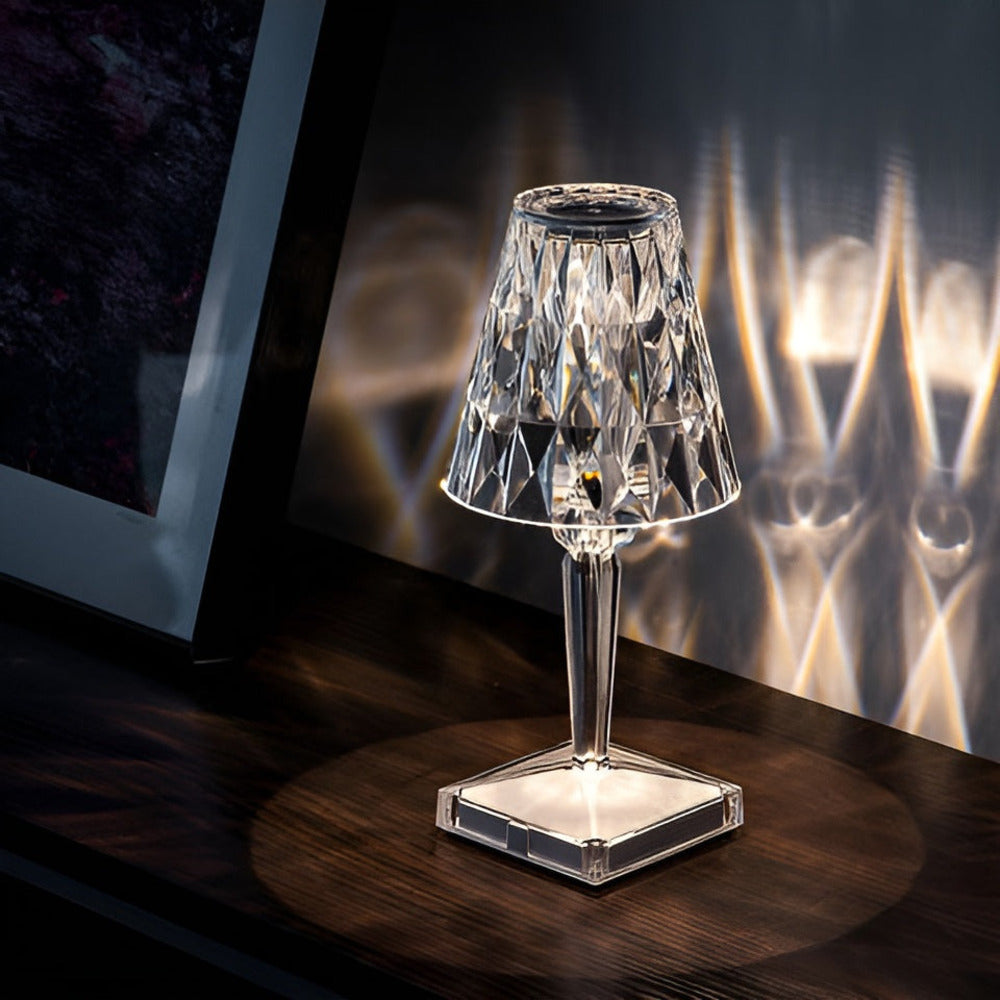 CrystalGlow - LED-Bordslampa med Kristallprojektion Nattlampa