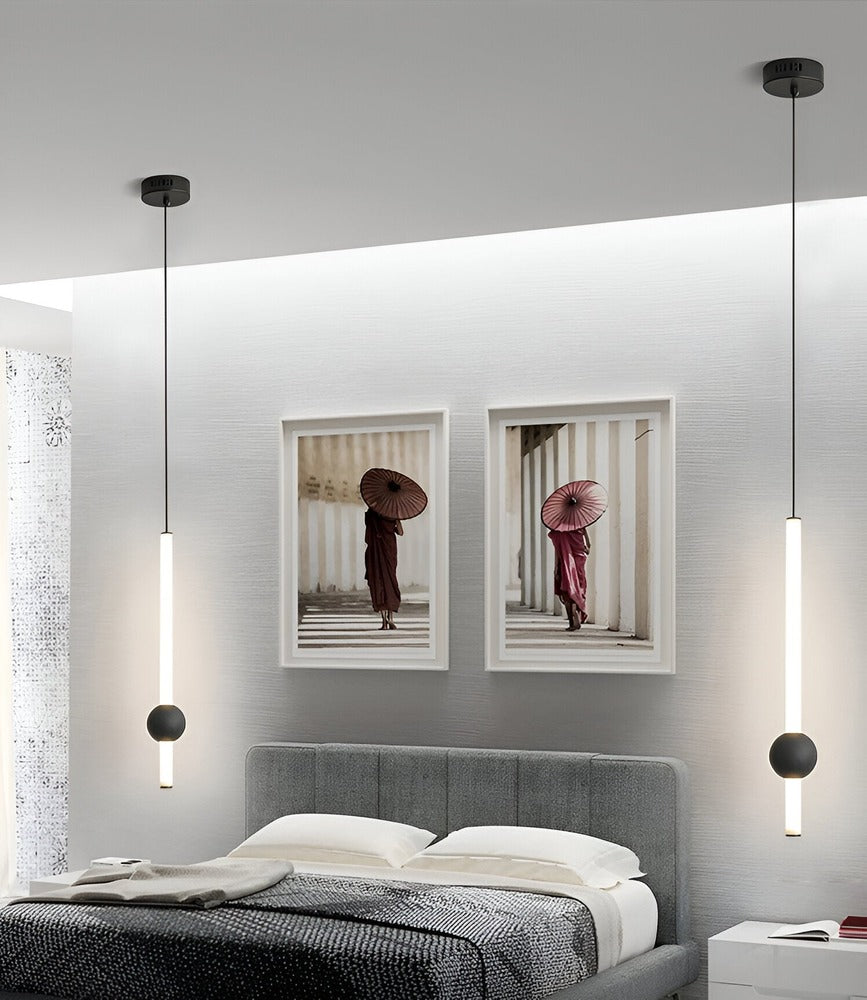 CyliWand LED-Pendellampa - Minimalistisk Geometrisk Pendellampa i Svart/Vit