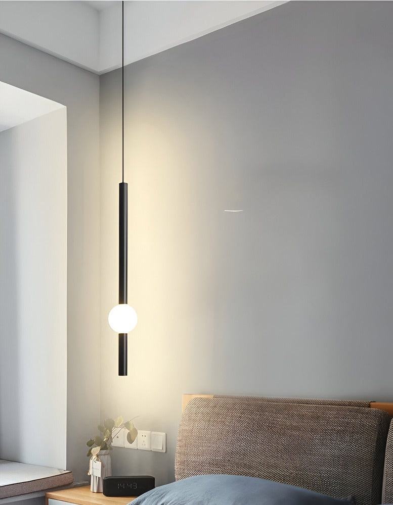CyliWand LED-Pendellampa - Minimalistisk Geometrisk Pendellampa i Svart/Vit