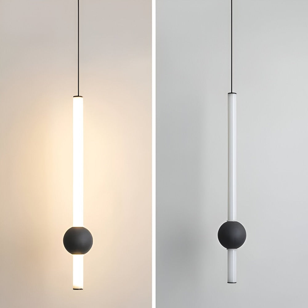 CyliWand LED-Pendellampa - Minimalistisk Geometrisk Pendellampa i Svart/Vit