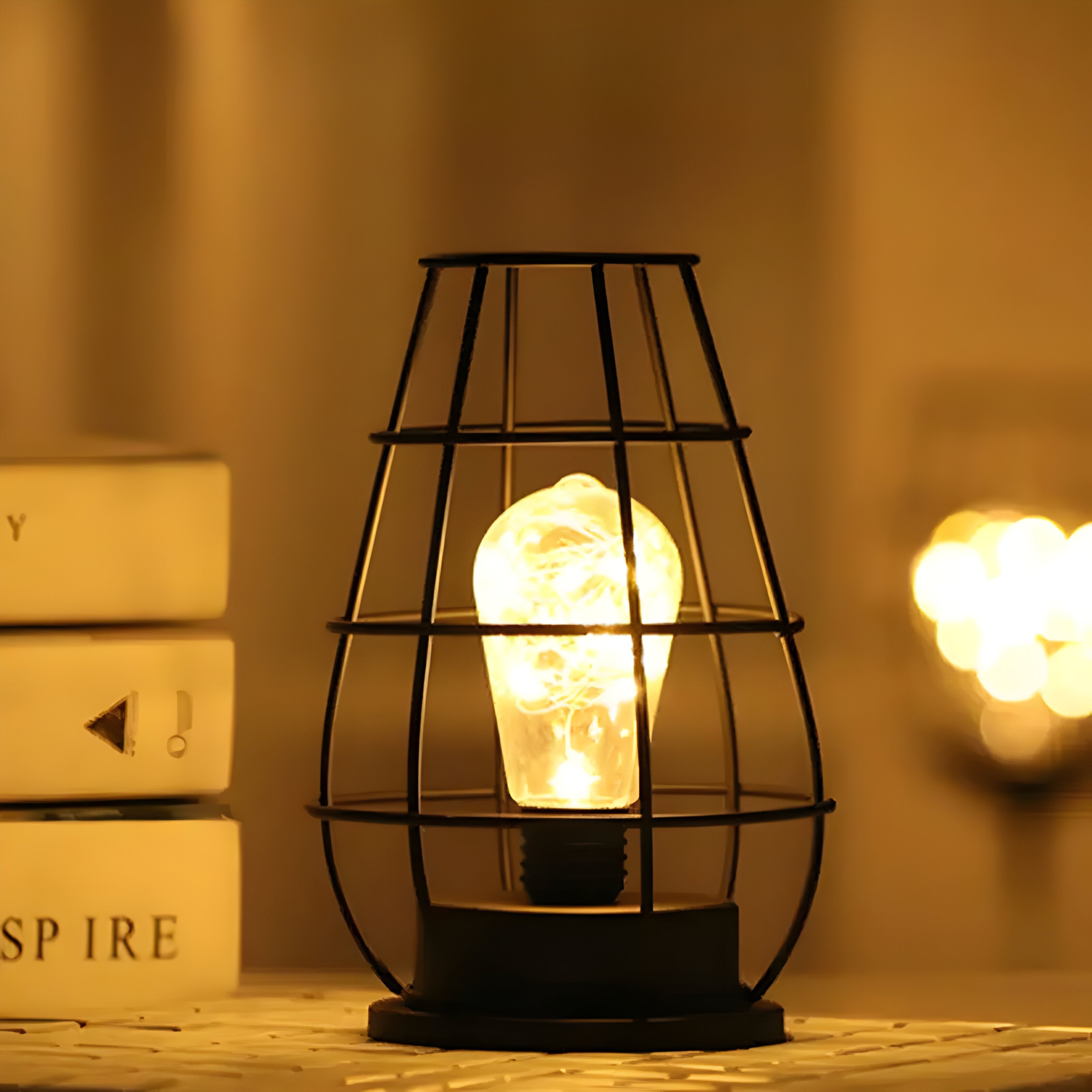 DecanterLume Bordslampa - Modern Skrivbordslampa med Svart Vinflaska