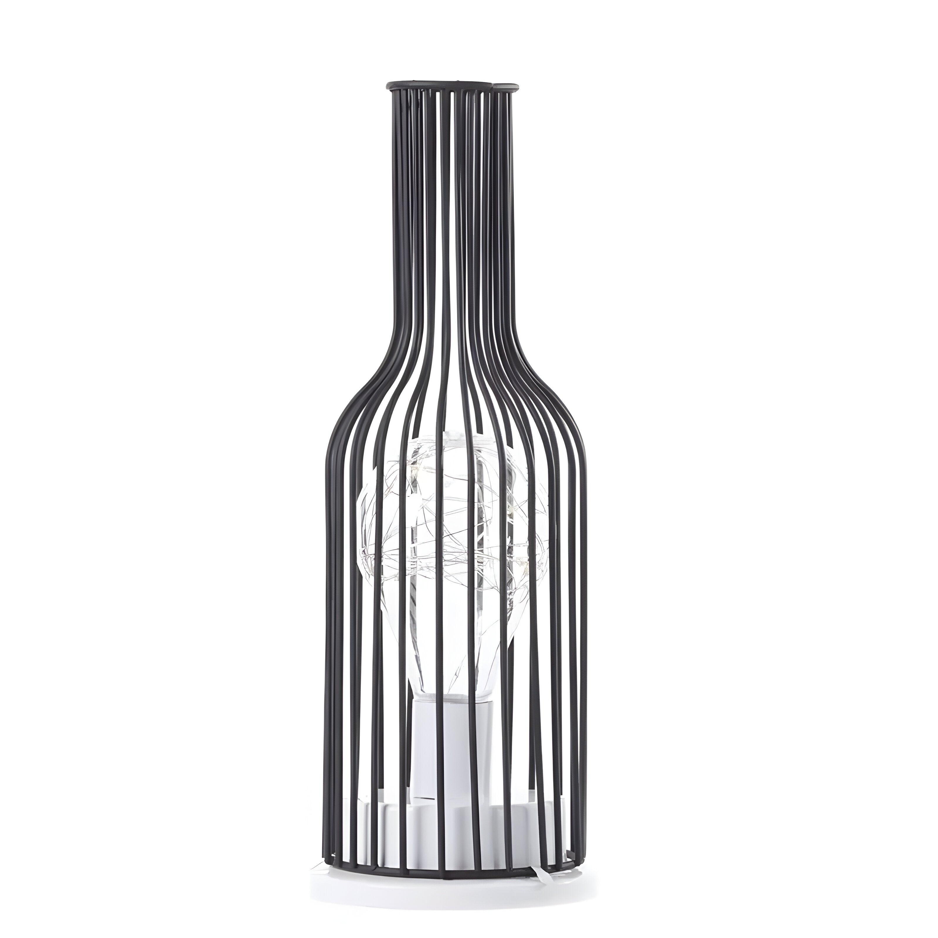 DecanterLume Bordslampa - Modern Skrivbordslampa med Svart Vinflaska