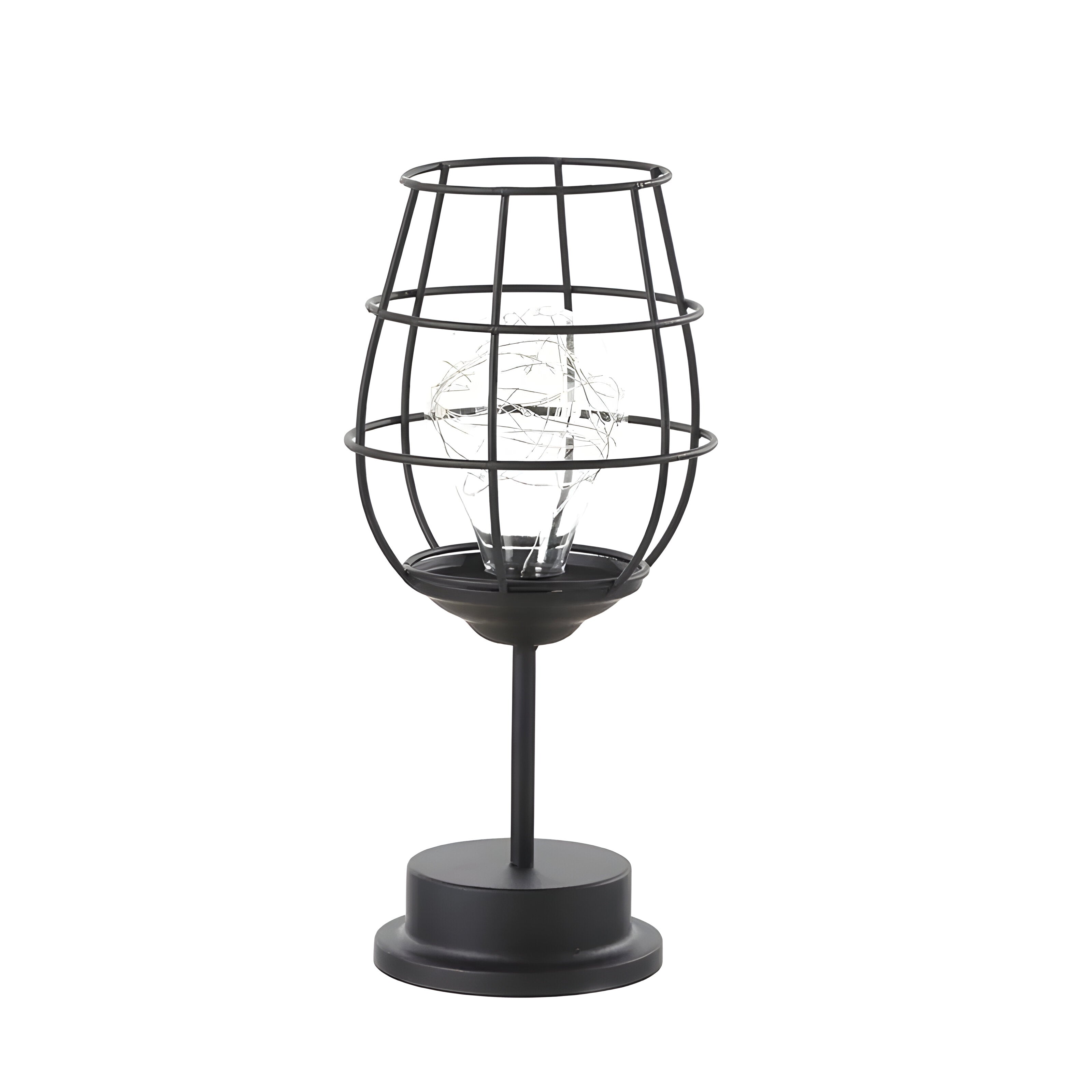 DecanterLume Bordslampa - Modern Skrivbordslampa med Svart Vinflaska