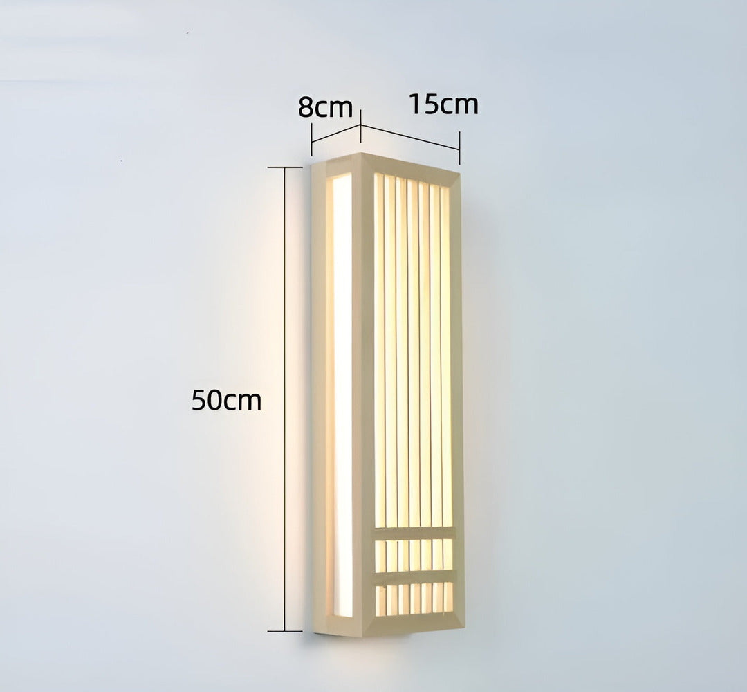DoaGlow Japansk Vägglampa av Trä - Modern Japansk Belysning av Trä och Akryl