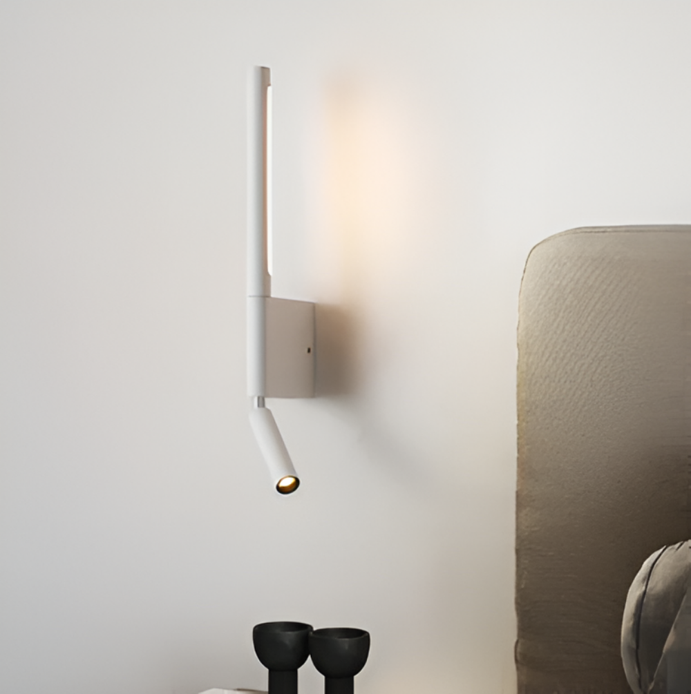 DuaBeam - Aluminium Vägglampa - Minimalistisk 330° Svängbar Vägglampa för Sovrum