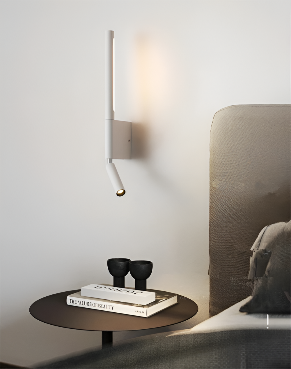 DuaBeam - Aluminium Vägglampa - Minimalistisk 330° Svängbar Vägglampa för Sovrum