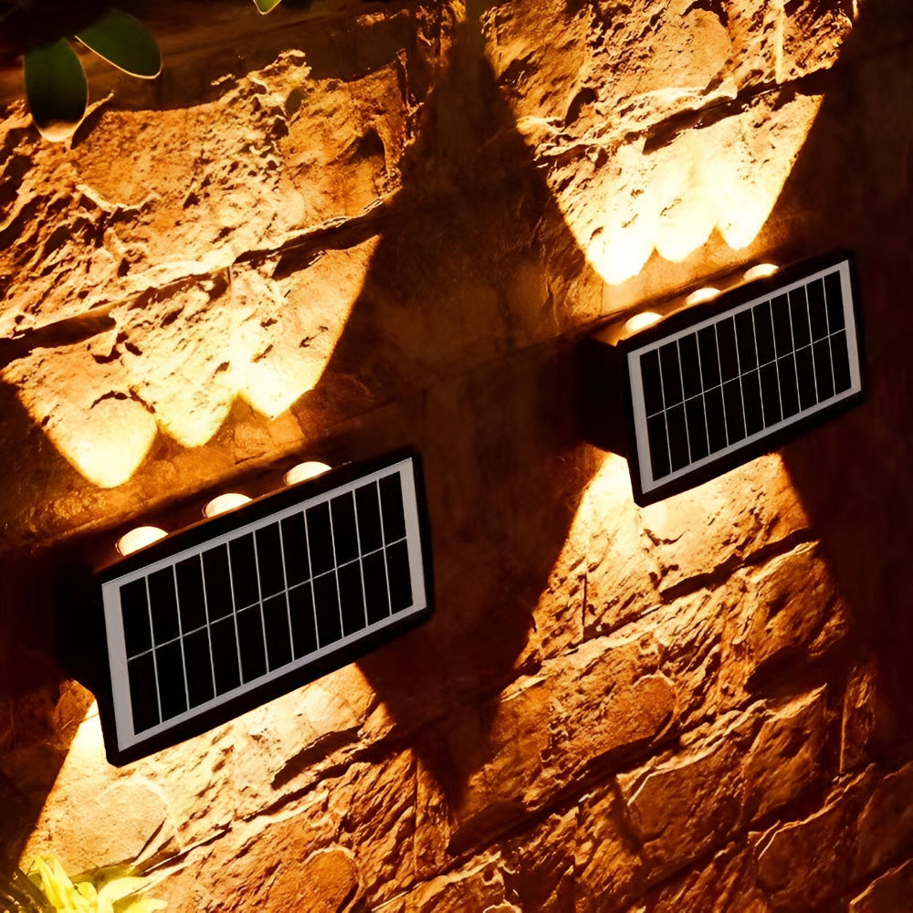 DualLit Trädgårdsbelysning - Vattentät LED Solarlampa Trädgård - Up & Down Utomhusbelysning
