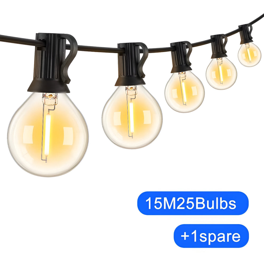 ElectriBulb Ljusgirland - G40 Globe Utomhusbelysning - IP44 & Bruchsäker Trädgårdsbelysning