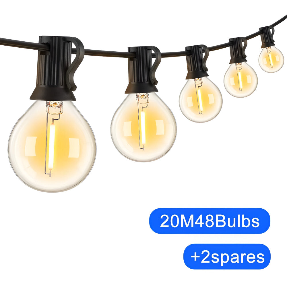 ElectriBulb Ljusgirland - G40 Globe Utomhusbelysning - IP44 & Bruchsäker Trädgårdsbelysning