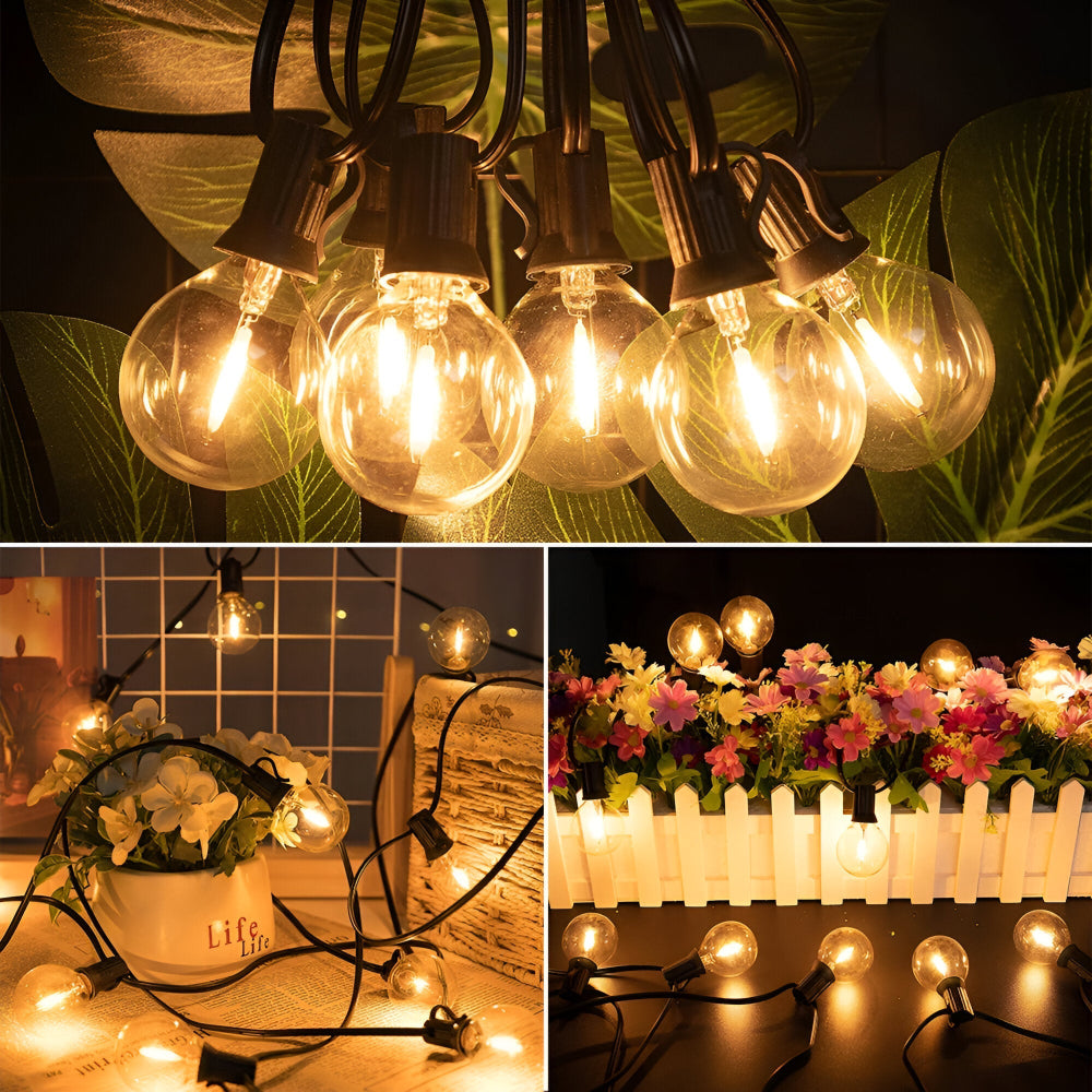 ElectriBulb Ljusgirland - G40 Globe Utomhusbelysning - IP44 & Bruchsäker Trädgårdsbelysning