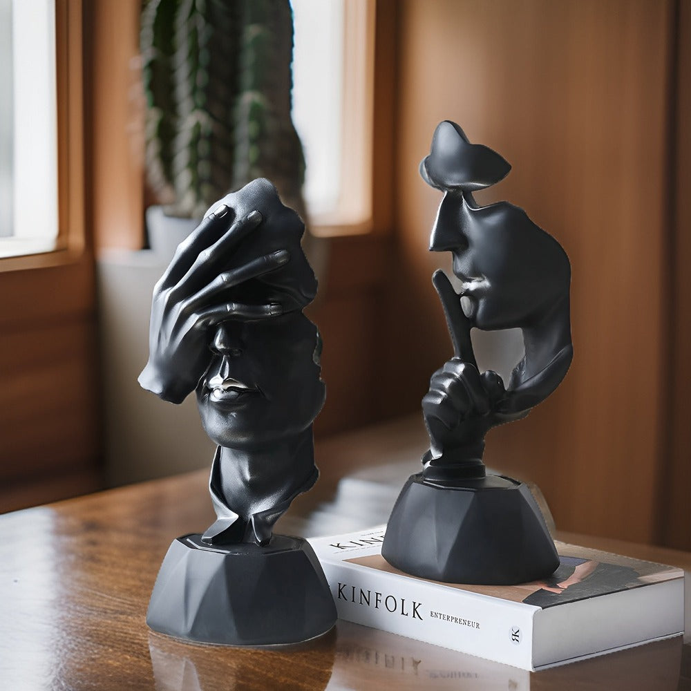 Expressive Face - Kreativ Abstrakt Ansiktsskulptur för hem- och Kontorsinredning
