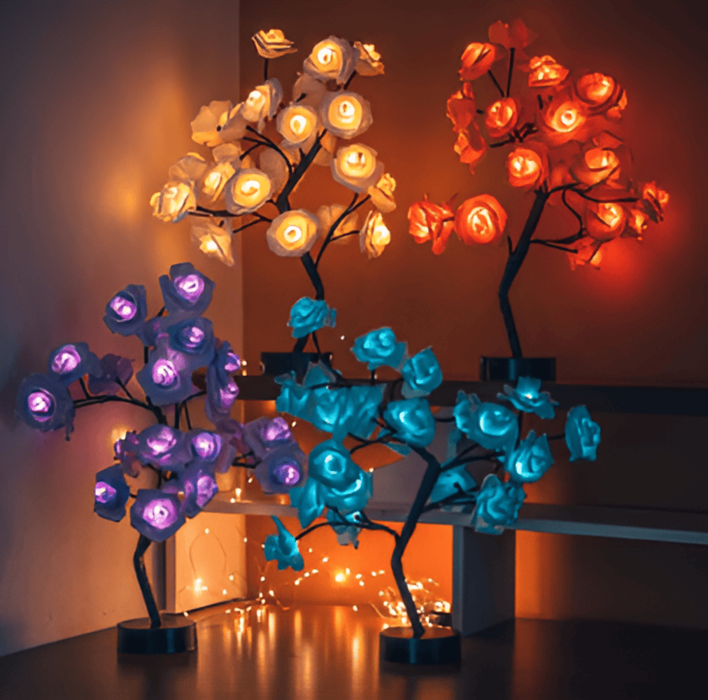 Rosenblomsträd - LED-Nattlampa - Nattlampa