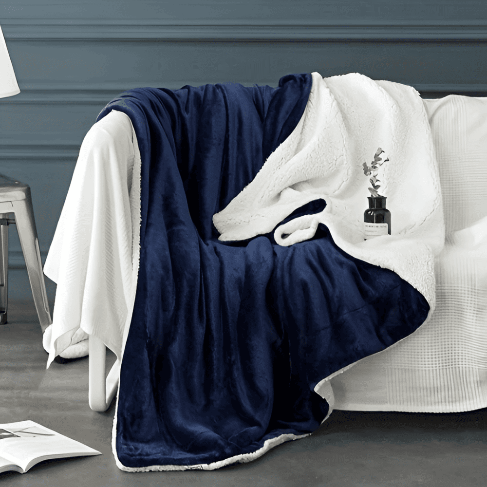 Fleecy Plaid - Tjock och Fluffig Flanell Sherpa Fleece Filt