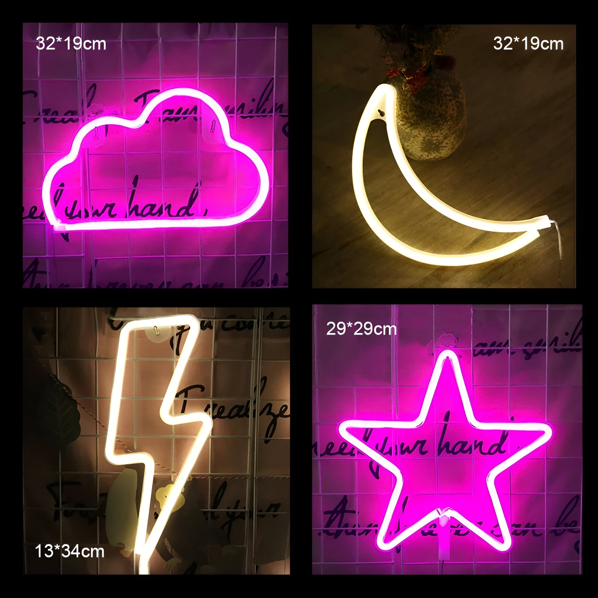 Geom Neon Lights - Förtrollande LED-Ljusskyltar för Festlig Heminredning