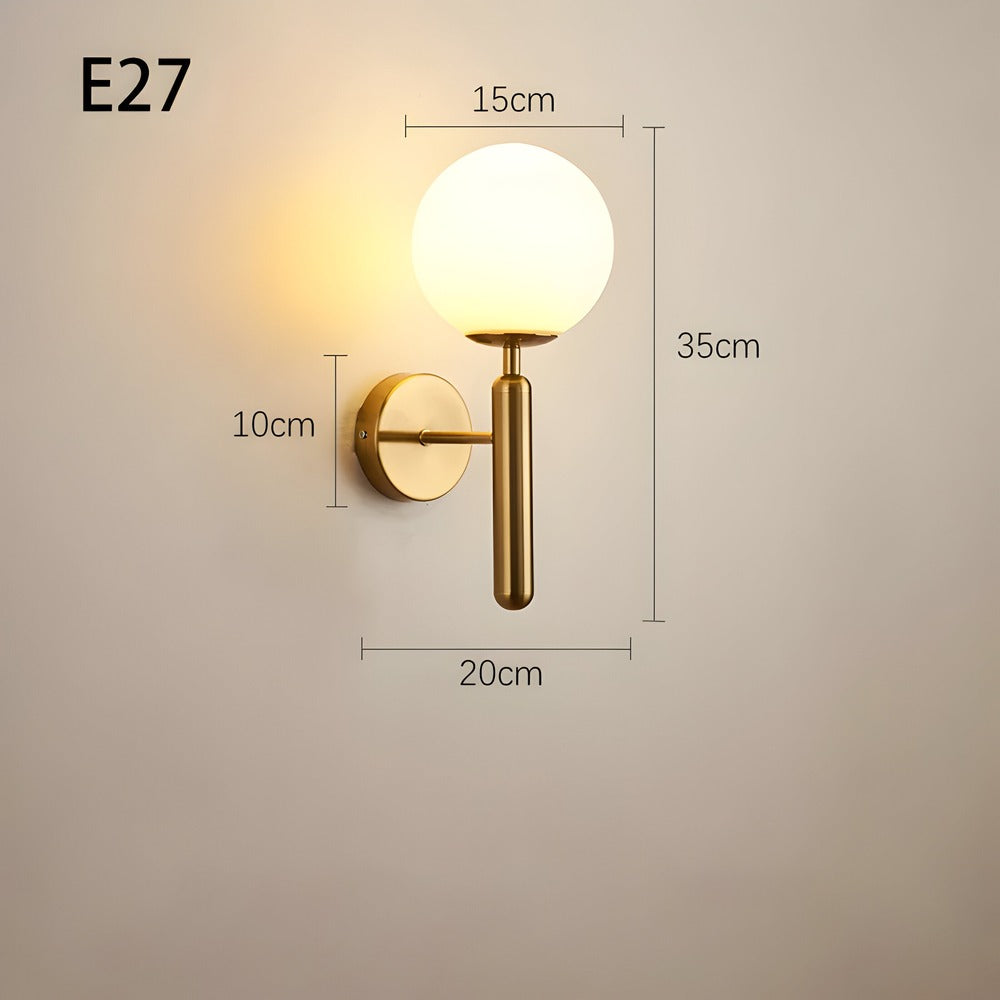 Glänsande Globe-Vägglampa - Snygg Kopparvägglampa - Vägglampor LED Inomhus