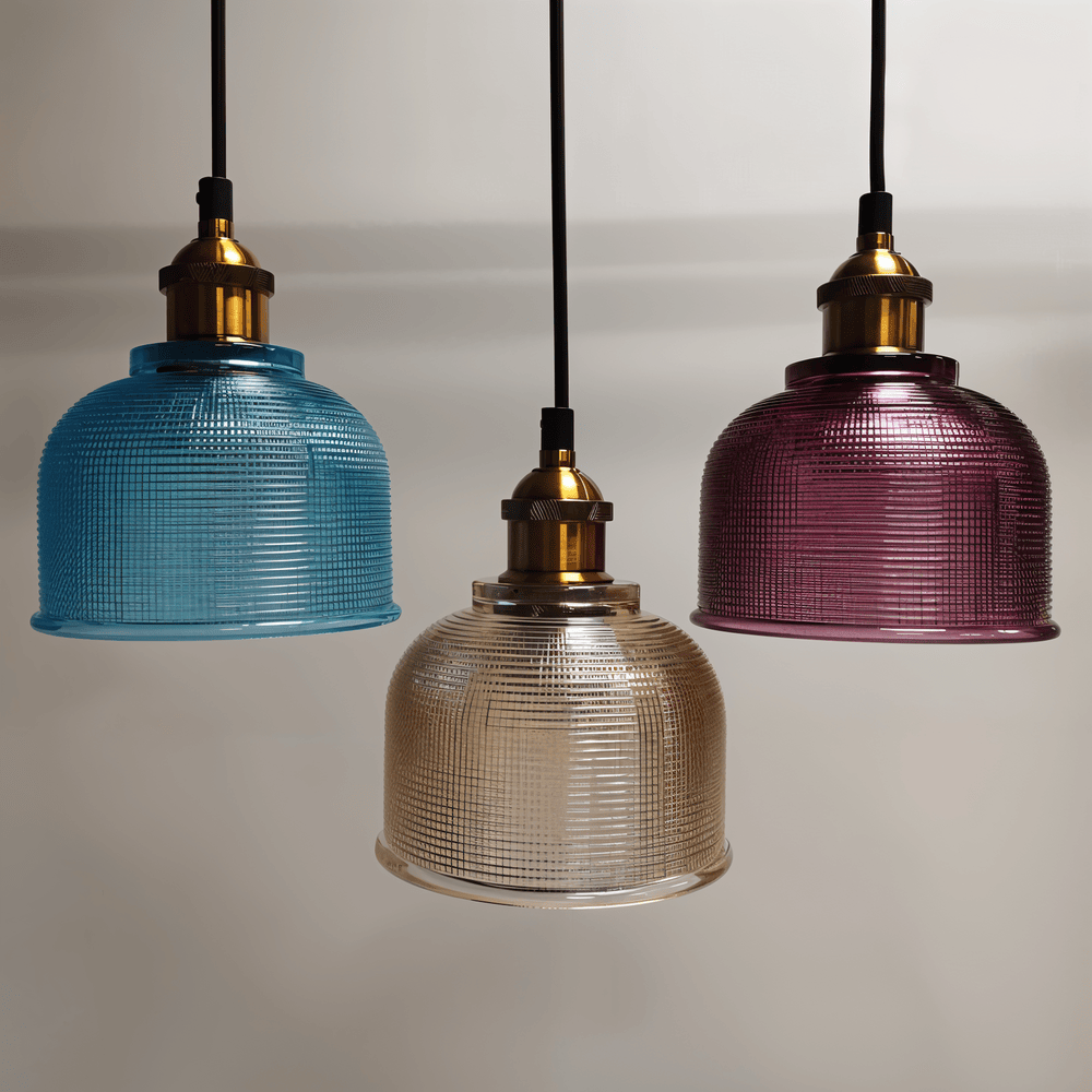 Glansig Bell Taklampa - Färgglad Retro Glas Taklampa-Modern Hängande Lampa