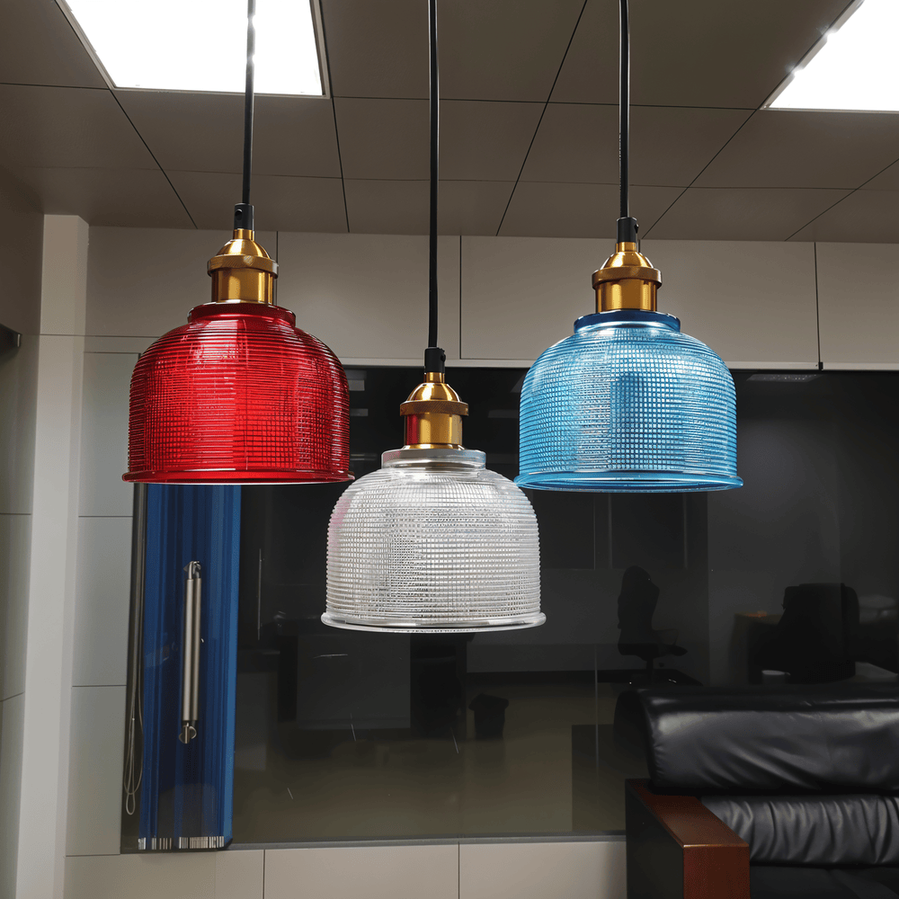 Glansig Bell Taklampa - Färgglad Retro Glas Taklampa-Modern Hängande Lampa