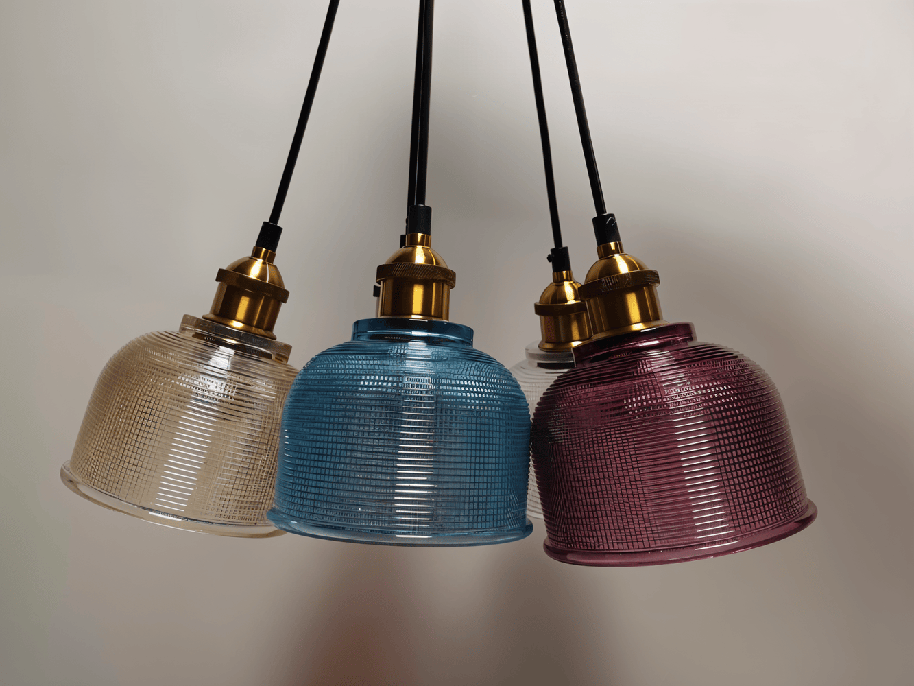 Glansig Bell Taklampa - Färgglad Retro Glas Taklampa-Modern Hängande Lampa