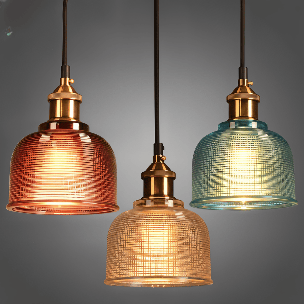 Glansig Bell Taklampa - Färgglad Retro Glas Taklampa-Modern Hängande Lampa