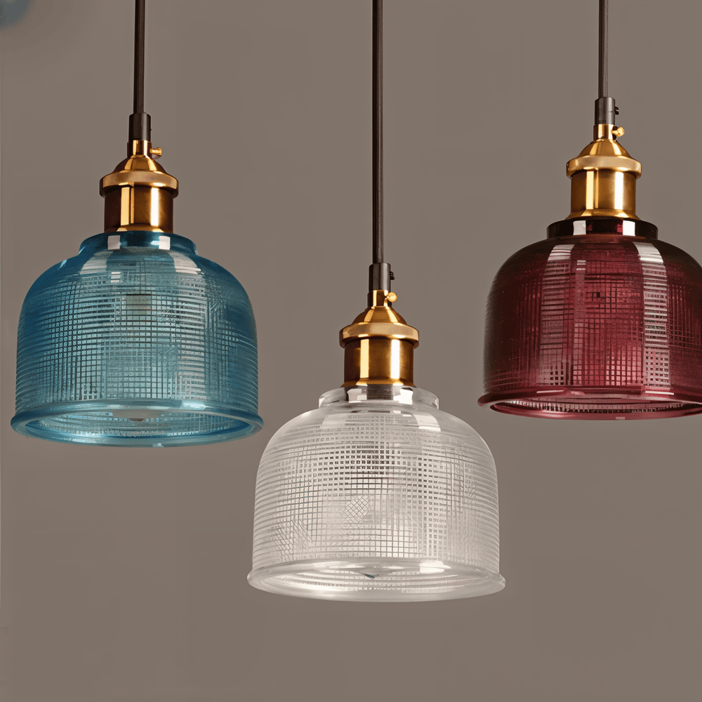 Glansig Bell Taklampa - Färgglad Retro Glas Taklampa-Modern Hängande Lampa