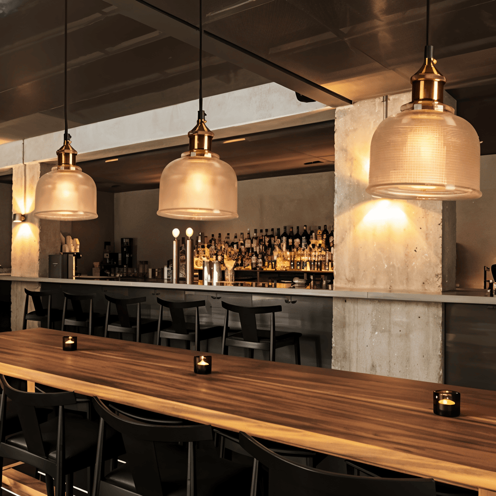 Glansig Bell Taklampa - Färgglad Retro Glas Taklampa-Modern Hängande Lampa