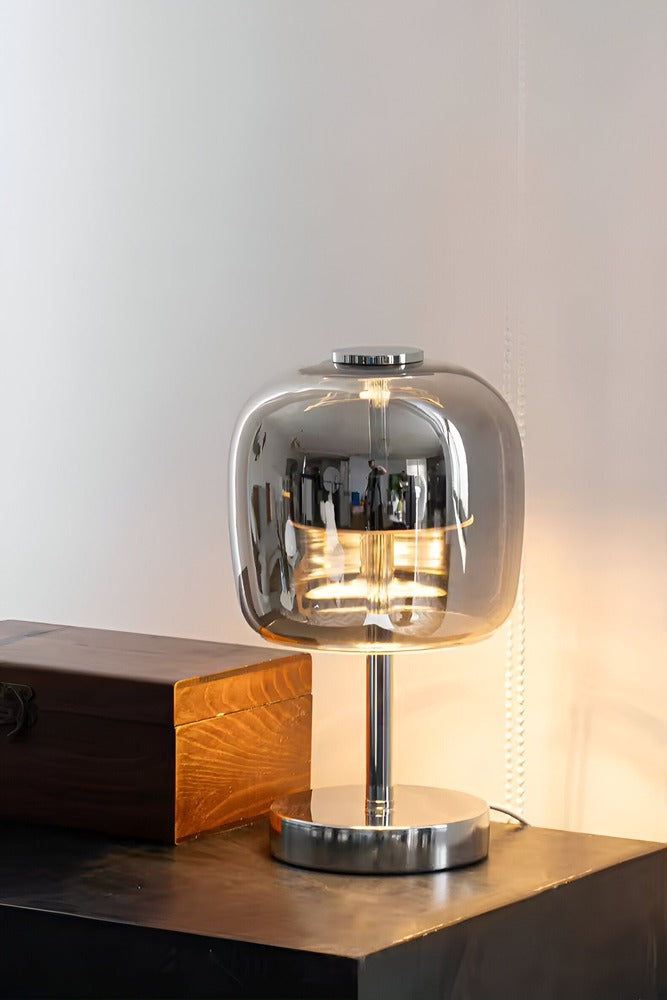 Gleam Lamp - Snygg Lampa i Rökgrått Glas USB-driven Dimbar Belysning