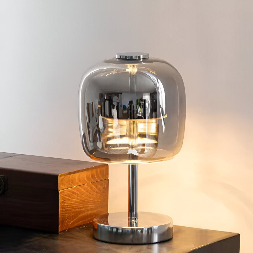 Gleam Lamp - Snygg Lampa i RökgrÄtt Glas USB-driven Dimbar Belysning