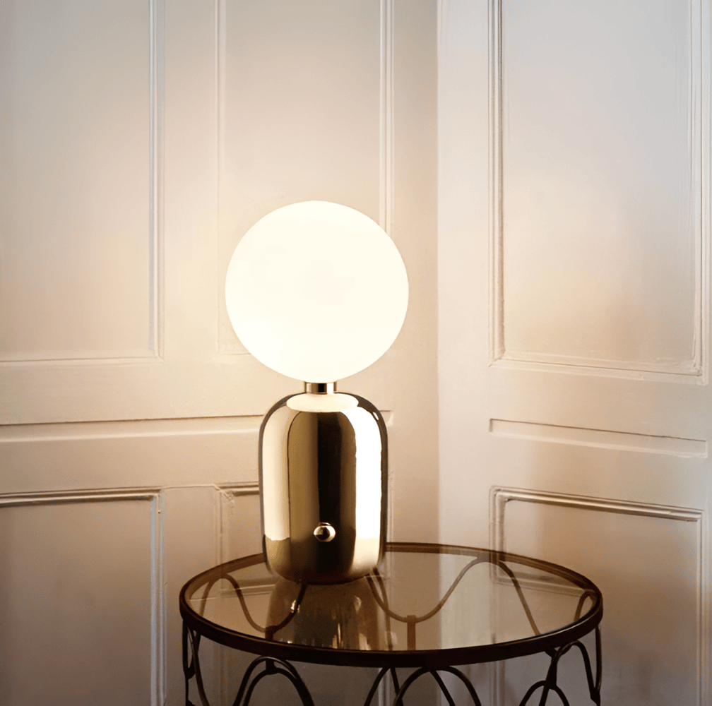 GleamSphere - Glasglobsbordslampa Med Dimbart Ljus