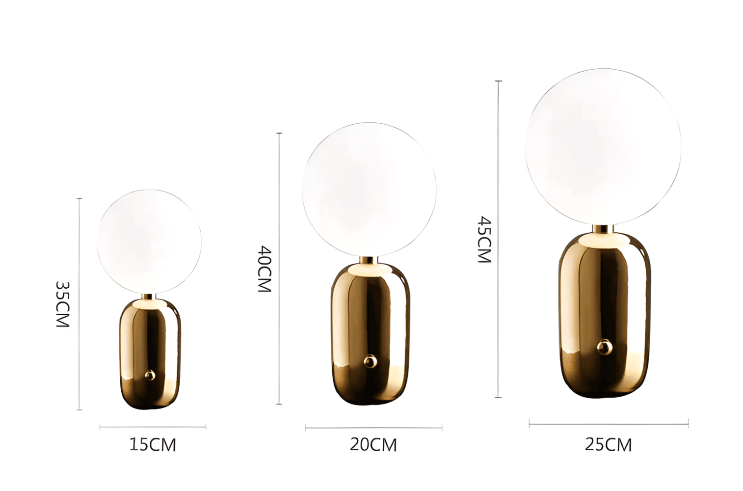 GleamSphere - Glasglobsbordslampa Med Dimbart Ljus