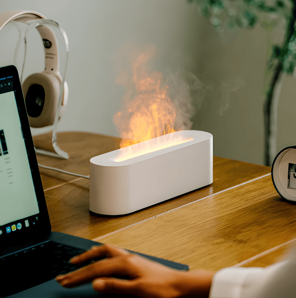 GloMist Luftfuktare - 7 Färgskiftande LED-lampor och USB-driven Aromdiffusor