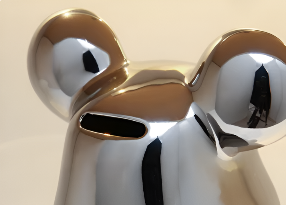 GlossiBear Figur - Färgglad Modern Björkonst Staty