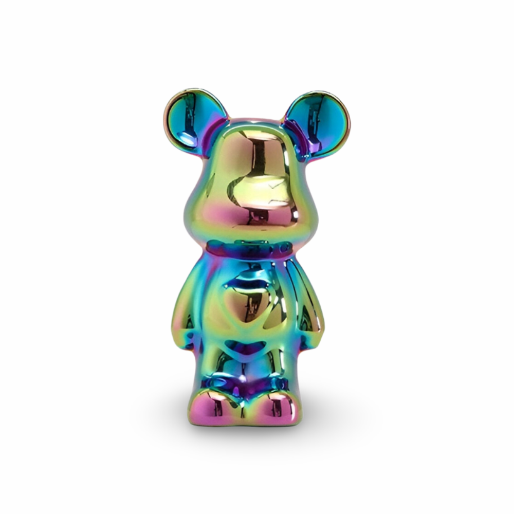 GlossiBear Figur - Färgglad Modern Björkonst Staty