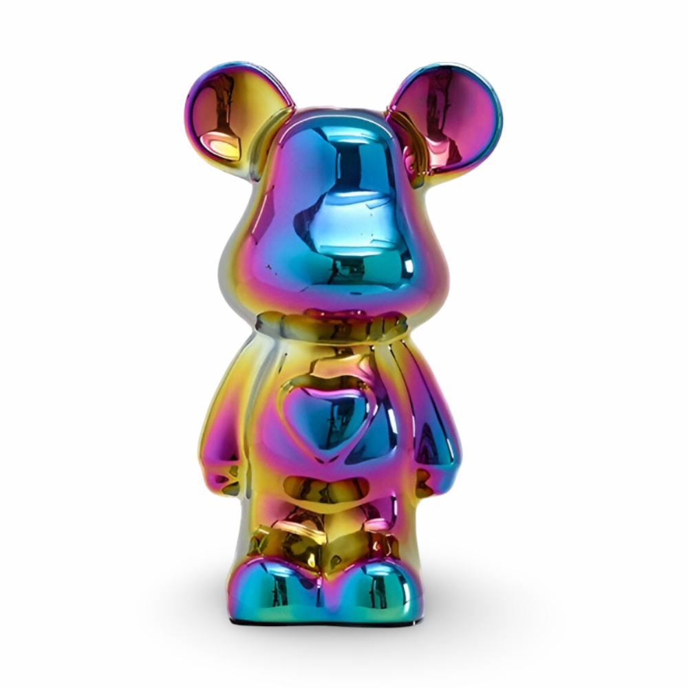 GlossiBear Figur - Färgglad Modern Björkonst Staty