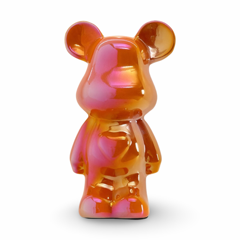 GlossiBear Figur - Färgglad Modern Björkonst Staty