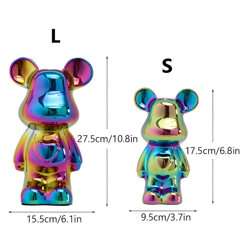 GlossiBear Figur - Färgglad Modern Björkonst Staty