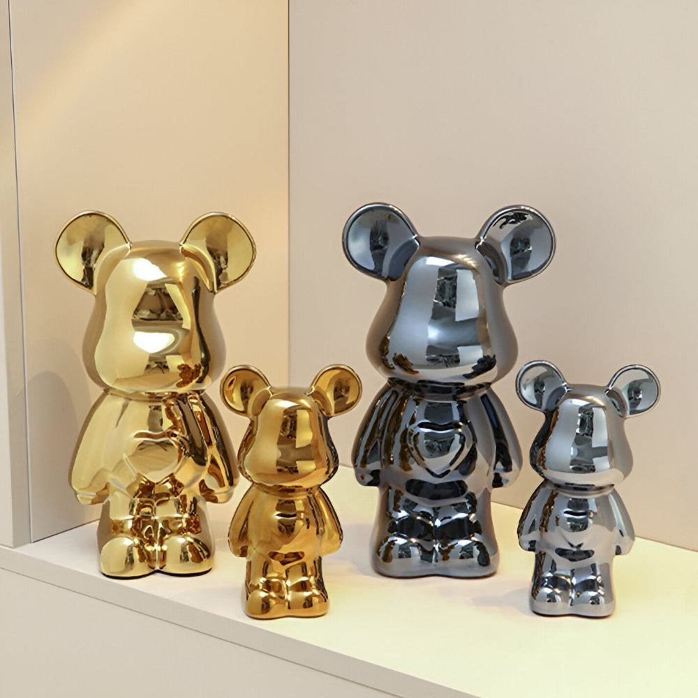 GlossiBear Figur - Färgglad Modern Björkonst Staty