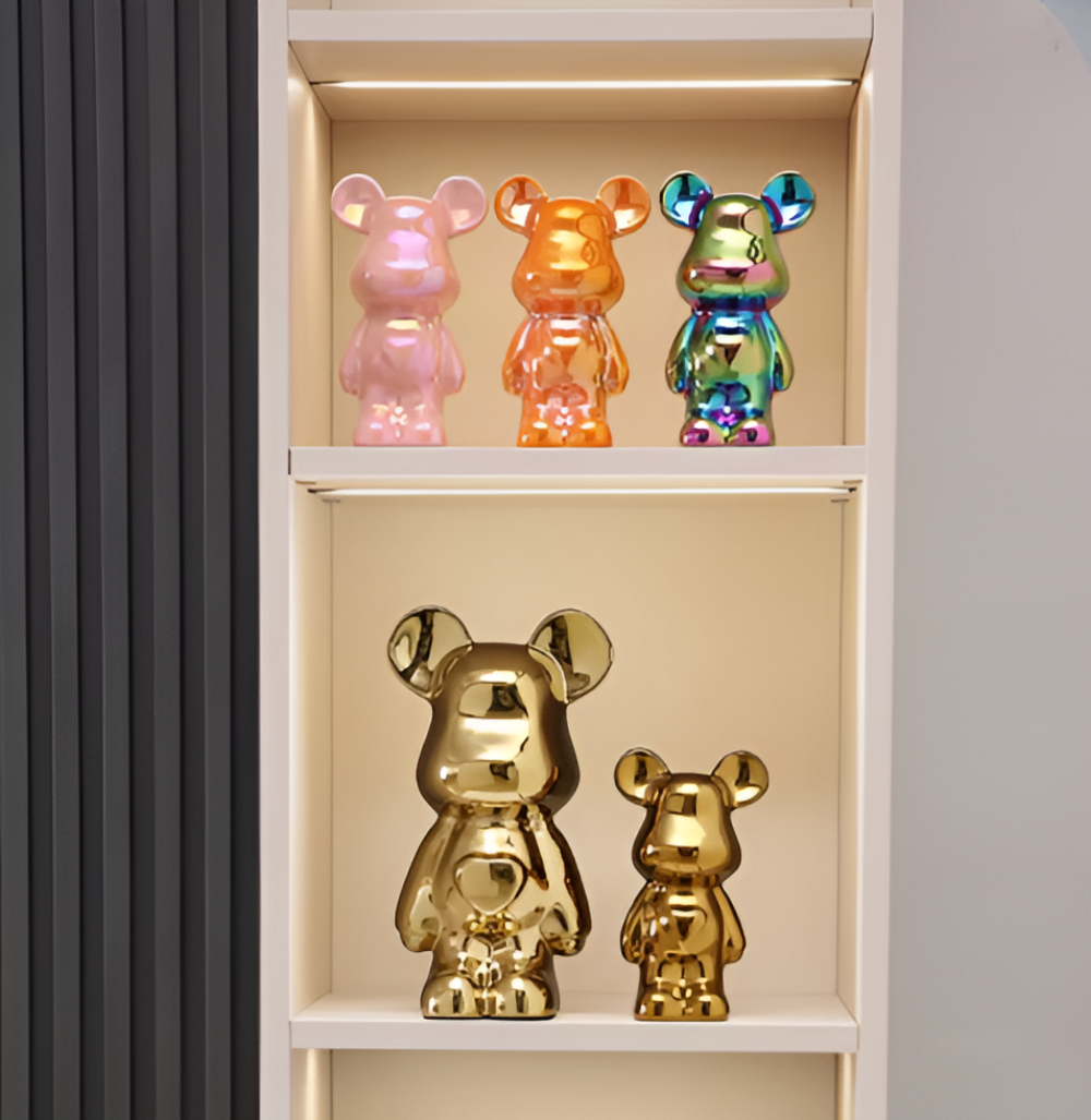 GlossiBear Figur - Färgglad Modern Björkonst Staty