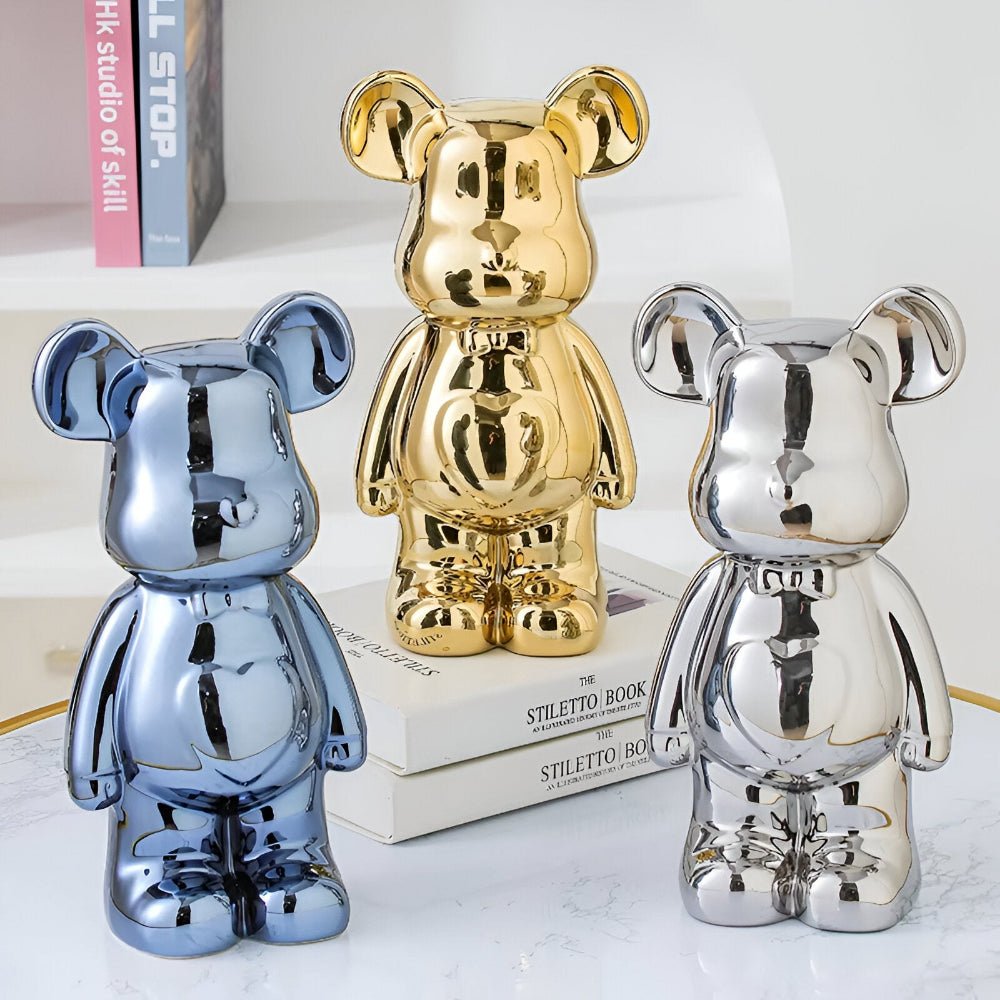 GlossiBear Figur - Färgglad Modern Björkonst Staty