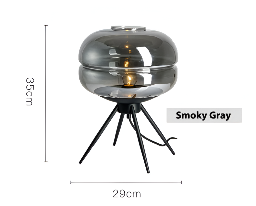 GlossiQuad Bordslampa - Vintage Dome Quadpod Design E27 Glas Skrivbordslampa